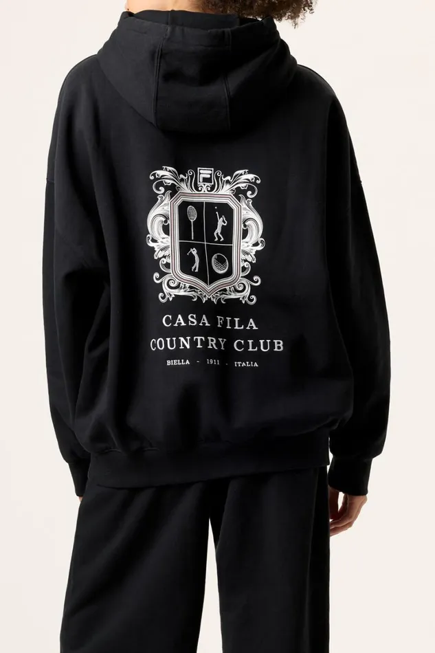 Women Sweatshirts and Hoodies Fila Casa Fila Crest Country Club Hoodie 001 Black Women Sweatshirts and Hoodies Fila Casa Fila Crest Country Club Hoodie 001 Black