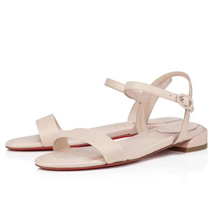 Women Sweet Jane Sandal Sandals 8211 Nappa Leather 8211 Leche Christian Louboutin Flats and Loafers