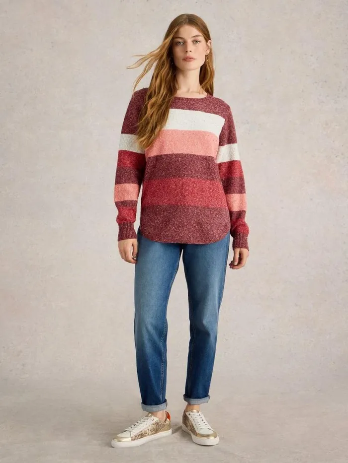 Women TALIA NEP JUMPER Plum Multi White Stuff Knitwear
