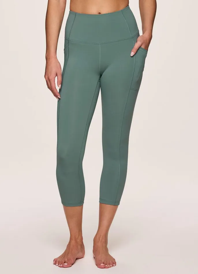 Women Tech Flex Ultra Hold Capri Sea Green RBX Active Leggings