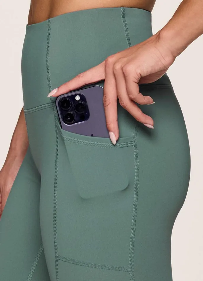 Women Tech Flex Ultra Hold Capri Sea Green RBX Active Leggings