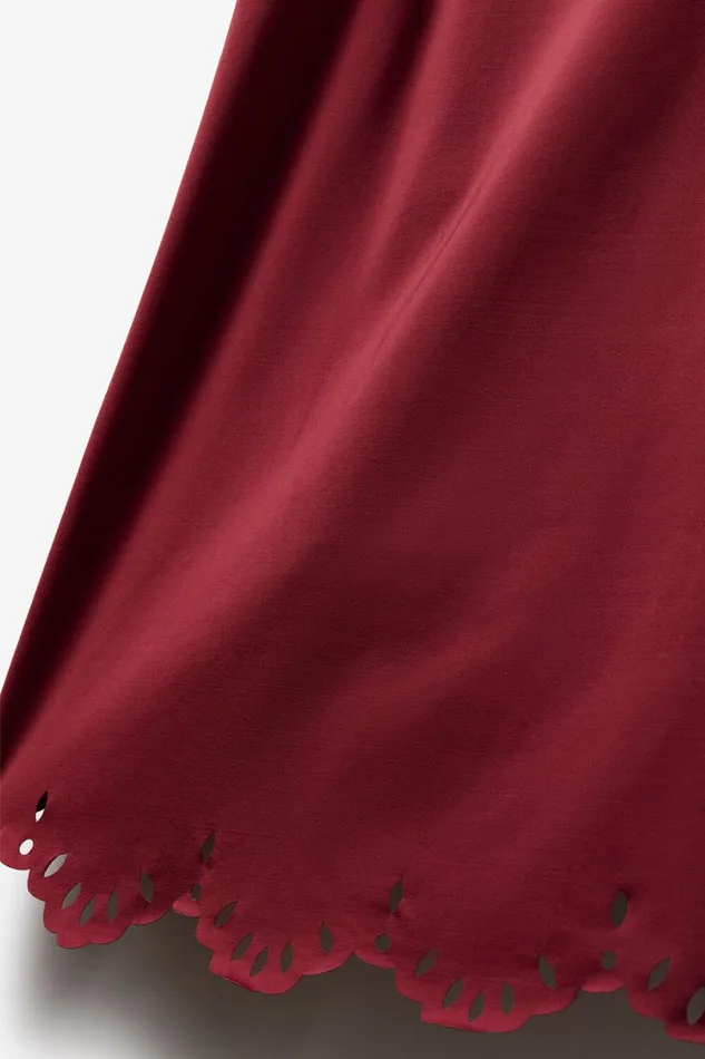 Women Tennis Fila Lasercut Dress 600 Cabernet Women Tennis Fila Lasercut Dress 600 Cabernet
