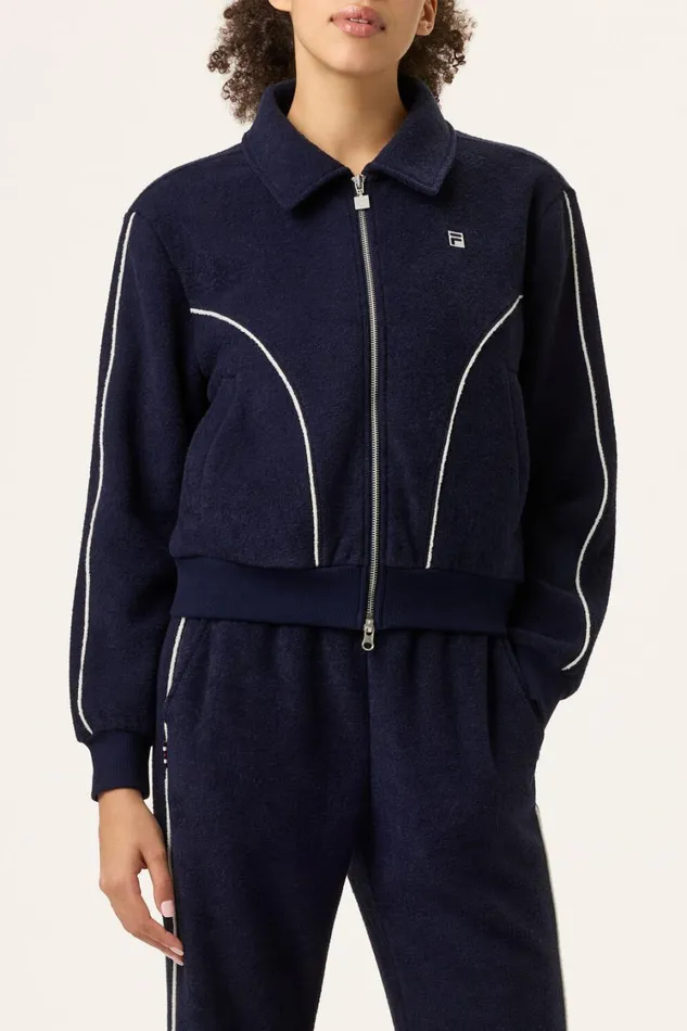 Women Tennis Fila Tennis Terry Track Top 400 Ink Navy