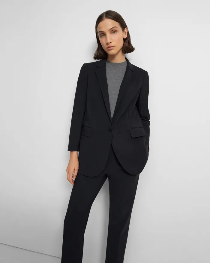 Women Theory Blazers Jackets Casual Blazer In Precision Ponte Black