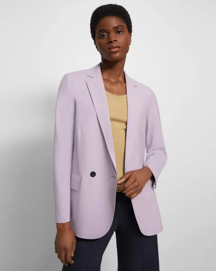 Women Theory Blazers Jackets Oversized Boy Blazer In Good Wool Wisteria