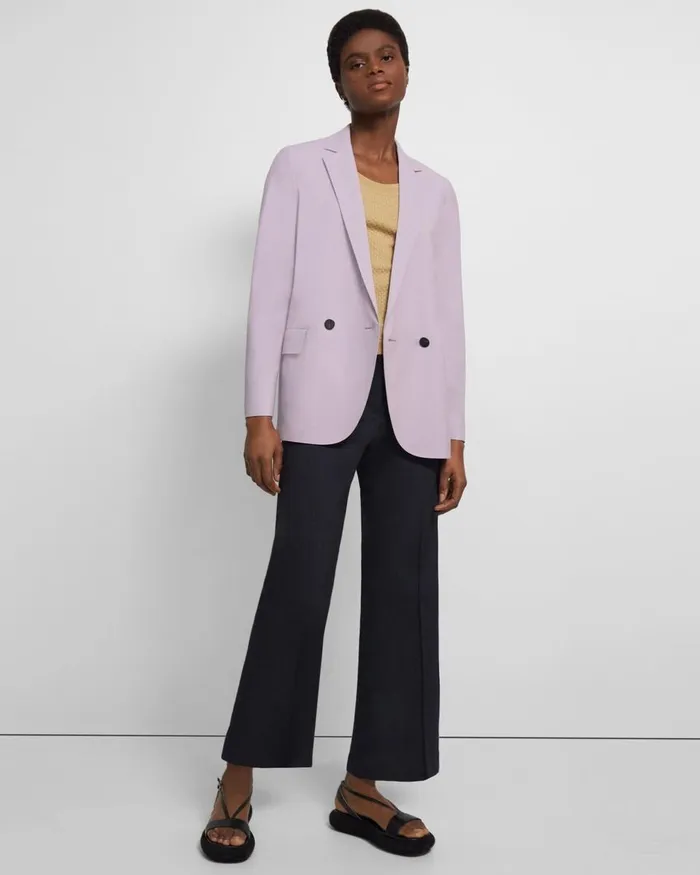 Women Theory Blazers Jackets Oversized Boy Blazer In Good Wool Wisteria