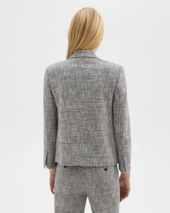 Women Theory Blazers Jackets Slim Blazer In Canvas Tweed Black Multi