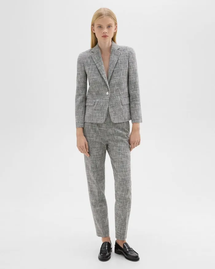 Women Theory Blazers Jackets Slim Blazer In Canvas Tweed Black Multi