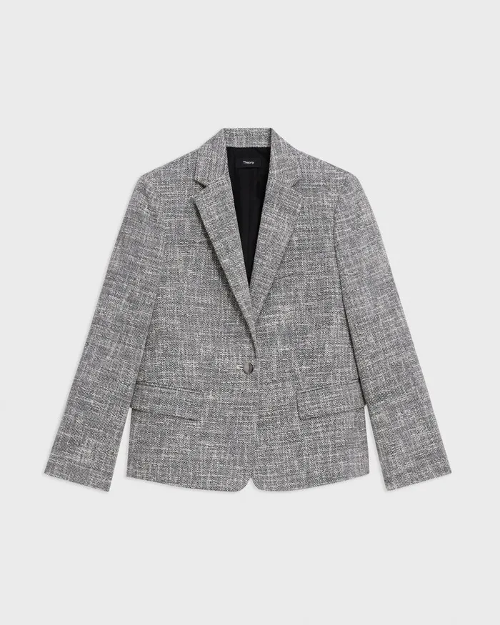 Women Theory Blazers Jackets Slim Blazer In Canvas Tweed Black Multi