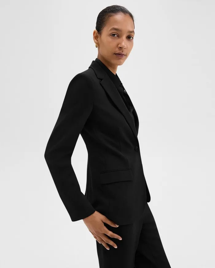 Women Theory Blazers Jackets Staple Blazer In Admiral Crepe Black