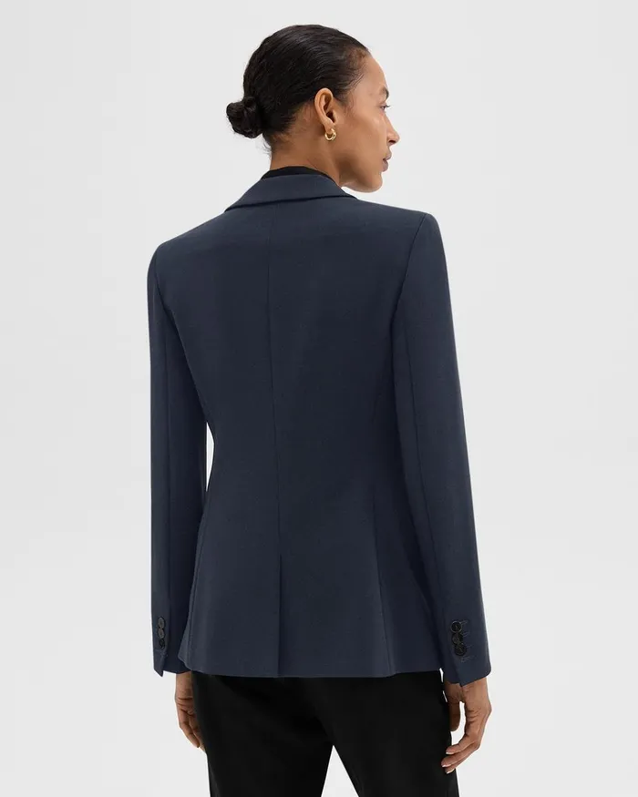 Women Theory Blazers Jackets Staple Blazer In Admiral Crepe Nocturne Navy