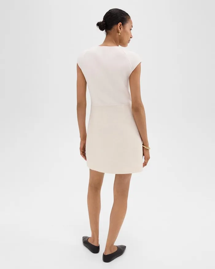 Women Theory Dresses Combo Mini Dress In Tweed Ivory