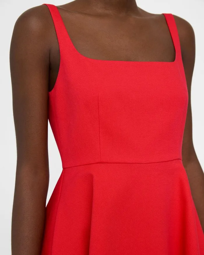 Women Theory Dresses Flared Mini Dress In Cotton Piqueacute Grenadine