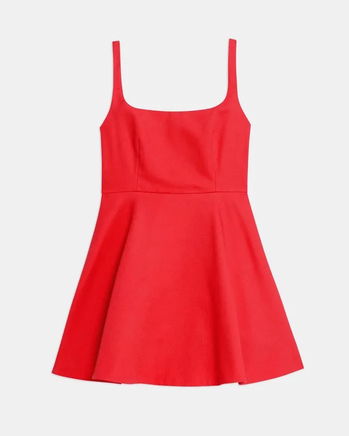 Women Theory Dresses Flared Mini Dress In Cotton Piqueacute Grenadine