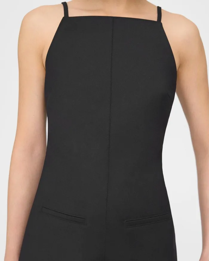 Women Theory Dresses Square Neck Dress In CottonBlend Black