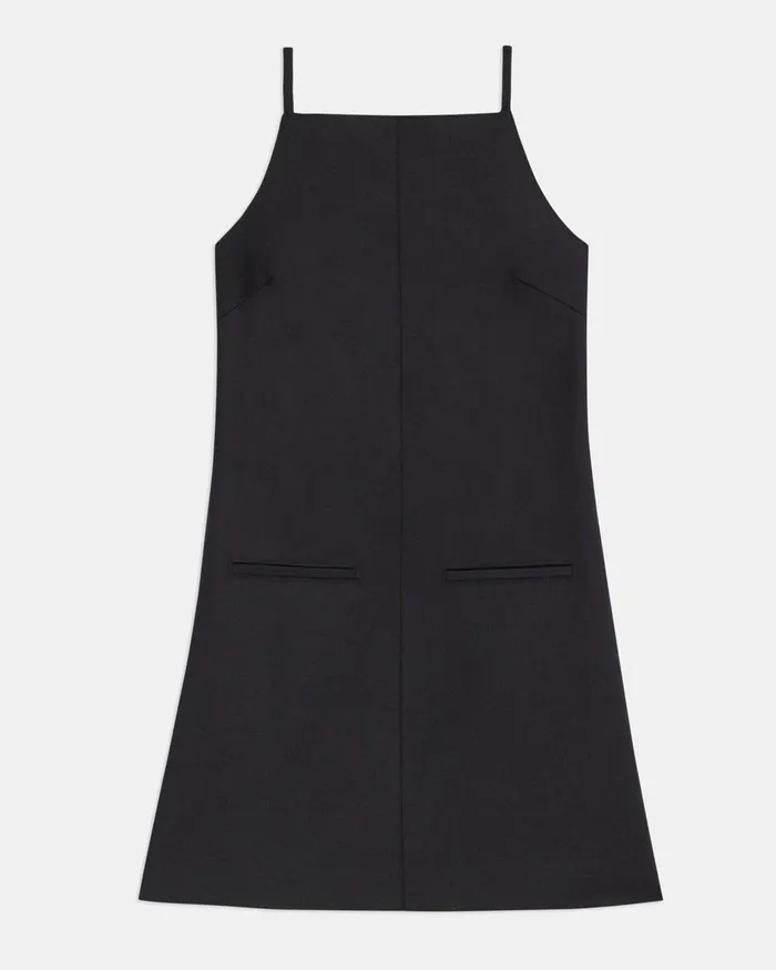 Women Theory Dresses Square Neck Dress In CottonBlend Black