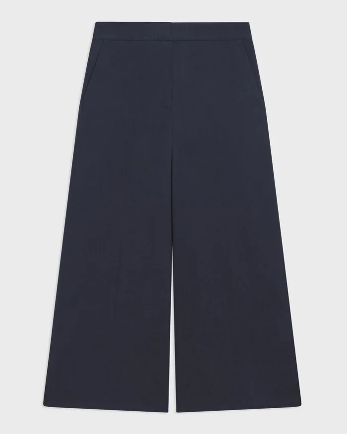 Women Theory Pants Cropped WideLeg Pant In Neoteric Twill Dark Navy