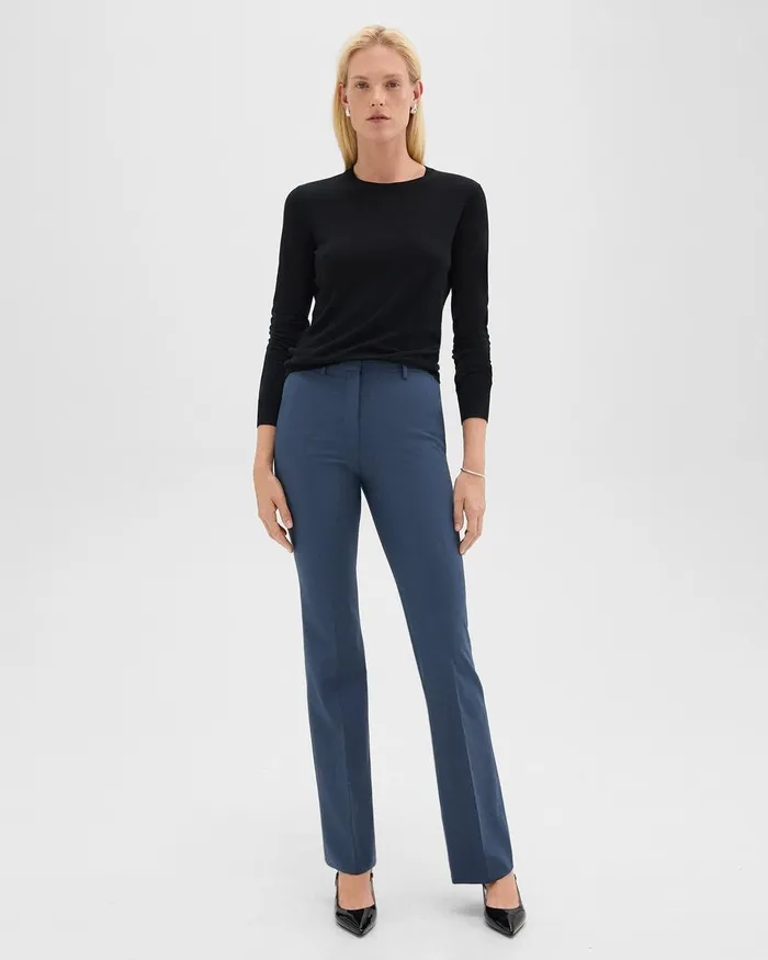 Women Theory Pants Flared Pant In Good Wool Ash Blue