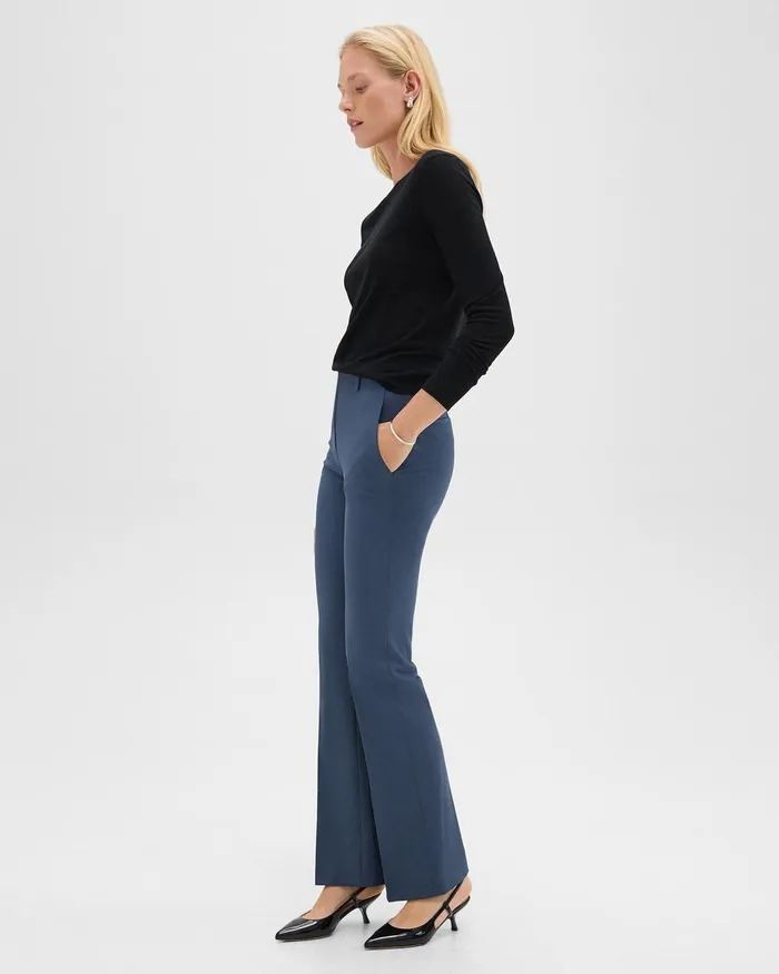 Women Theory Pants Flared Pant In Good Wool Ash Blue