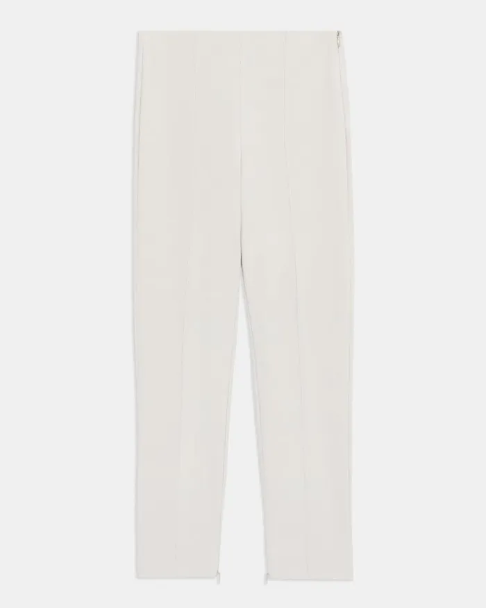 Women Theory Pants Pintucked Slim Pant In Stretch Cotton Sand