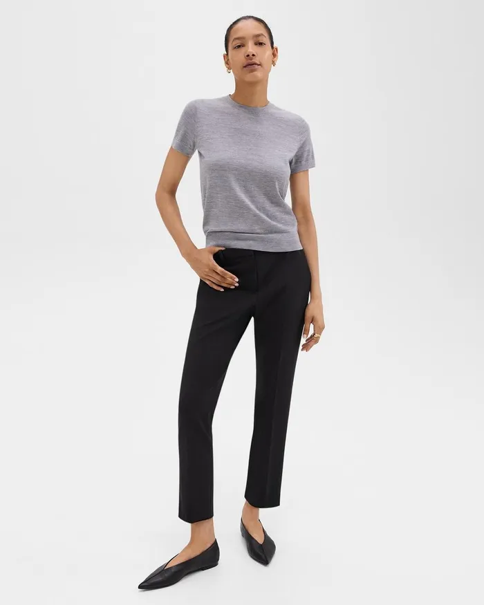 Women Theory Pants Treeca Pant In Good Wool Black