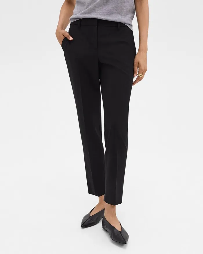 Women Theory Pants Treeca Pant In Good Wool Black