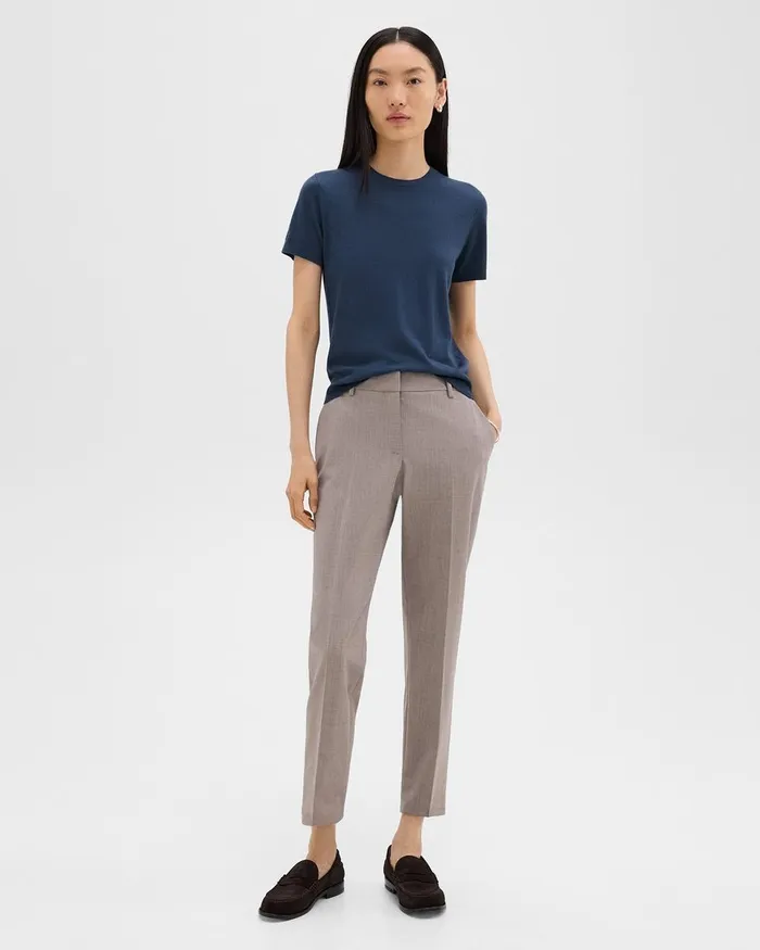 Women Theory Pants Treeca Pant In Good Wool Cinder Melange