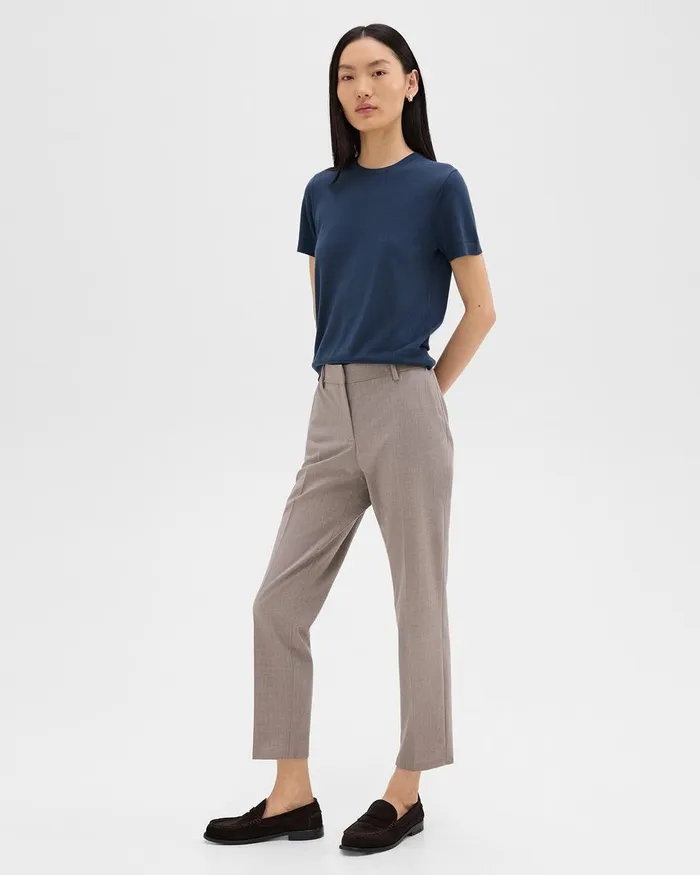 Women Theory Pants Treeca Pant In Good Wool Cinder Melange