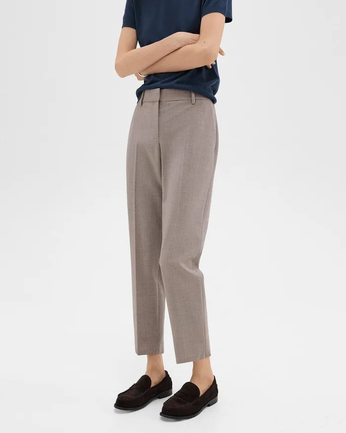 Women Theory Pants Treeca Pant In Good Wool Cinder Melange