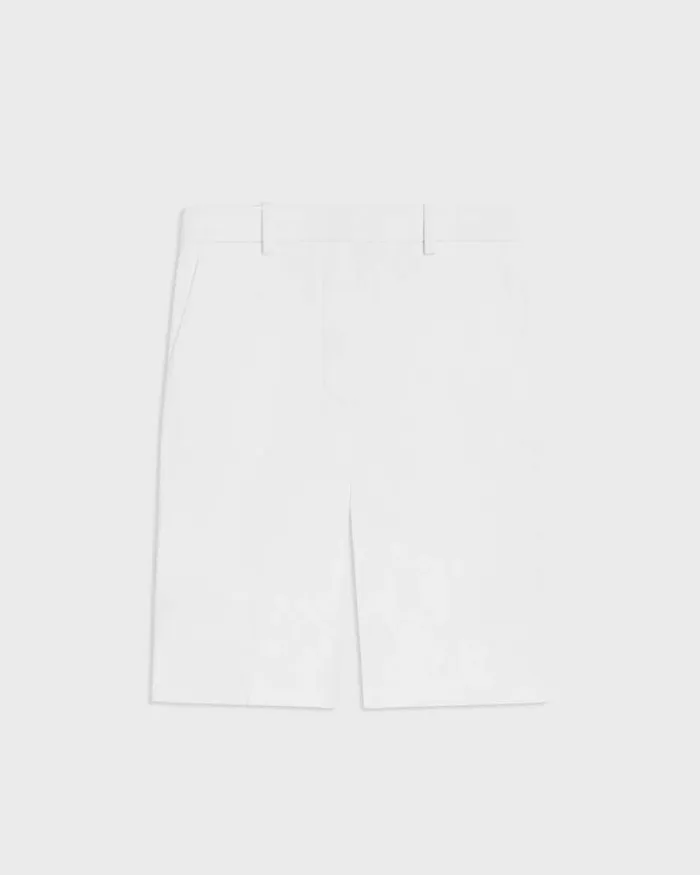 Women Theory Shorts HighWaist Straight Short In Stretch Cotton White