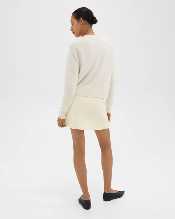 Women Theory Skirts HighWaist Mini Skirt In Tweed Ivory