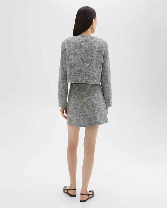 Women Theory Skirts Mini Skirt In Canvas Tweed Black Multi