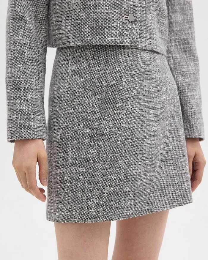 Women Theory Skirts Mini Skirt In Canvas Tweed Black Multi