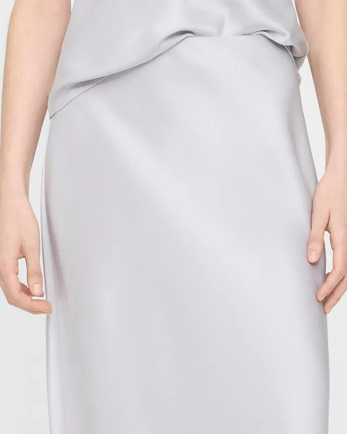 Women Theory Skirts Slip Skirt In Satin Silver
