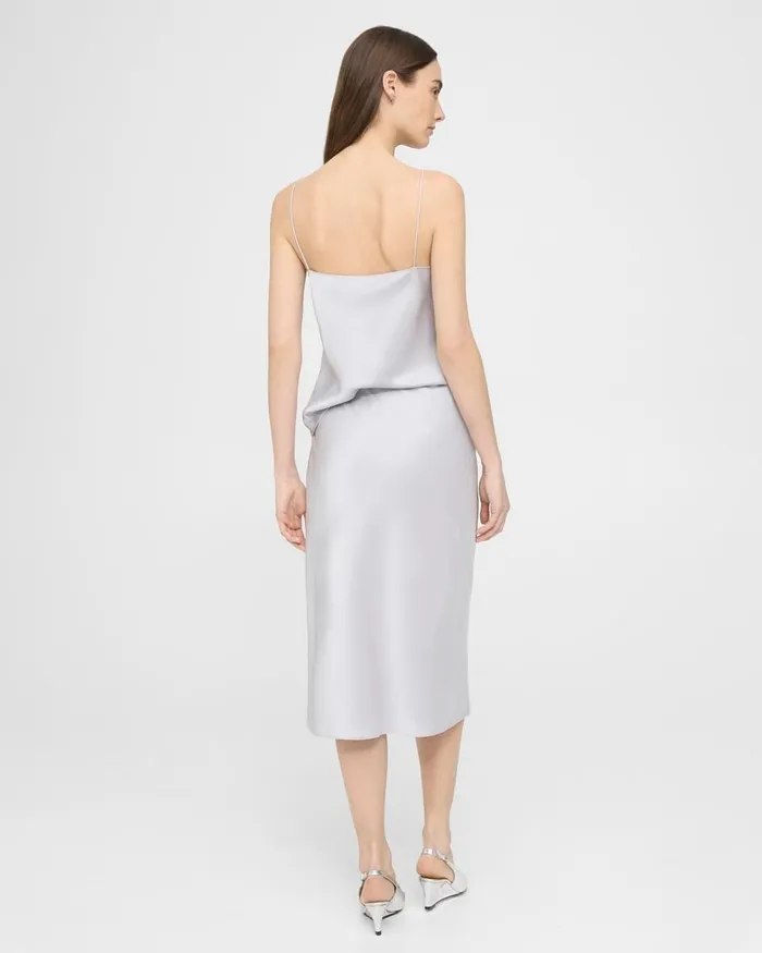 Women Theory Skirts Slip Skirt In Satin Silver