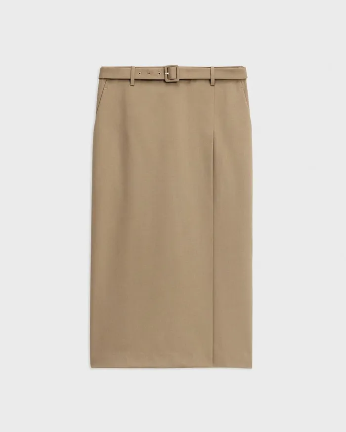 Women Theory Skirts Trouser Skirt In Wool Gabardine Barley