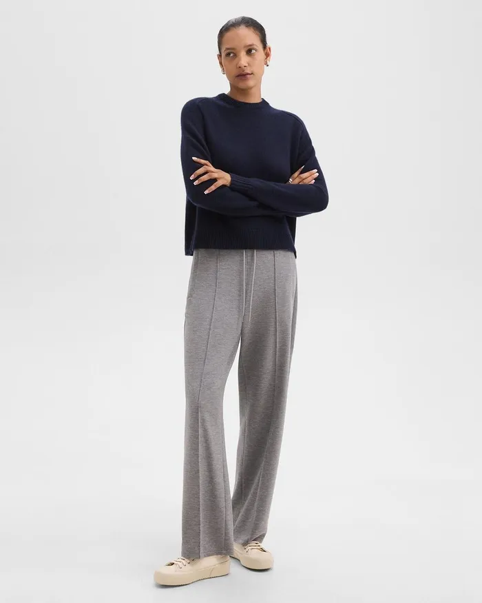 Women Theory Sweaters Cardigans Cropped Sweater In Cashmere Deep Navy