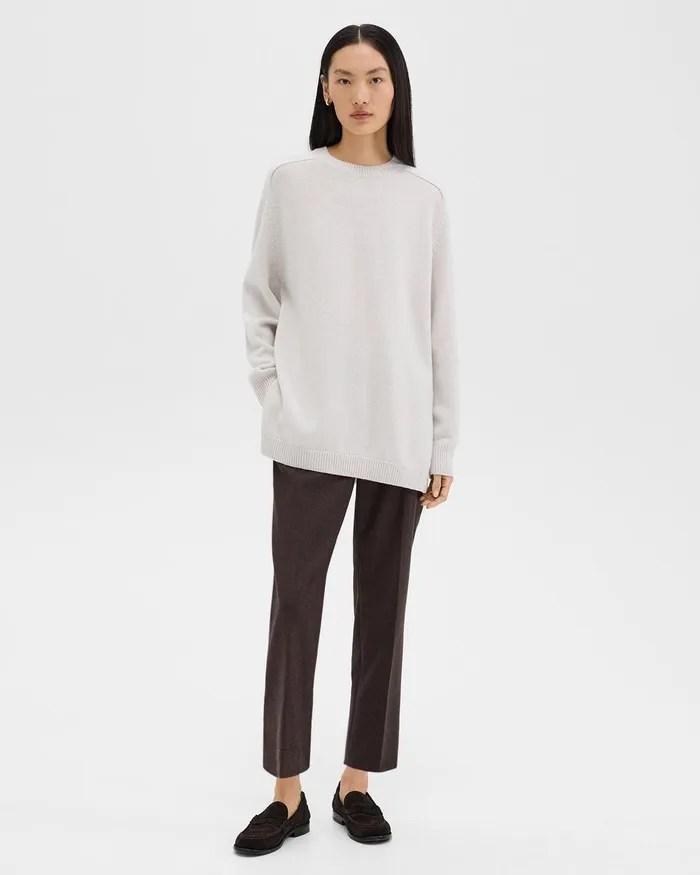 Women Theory Sweaters Cardigans Karenia Sweater In Cashmere Natural Melange
