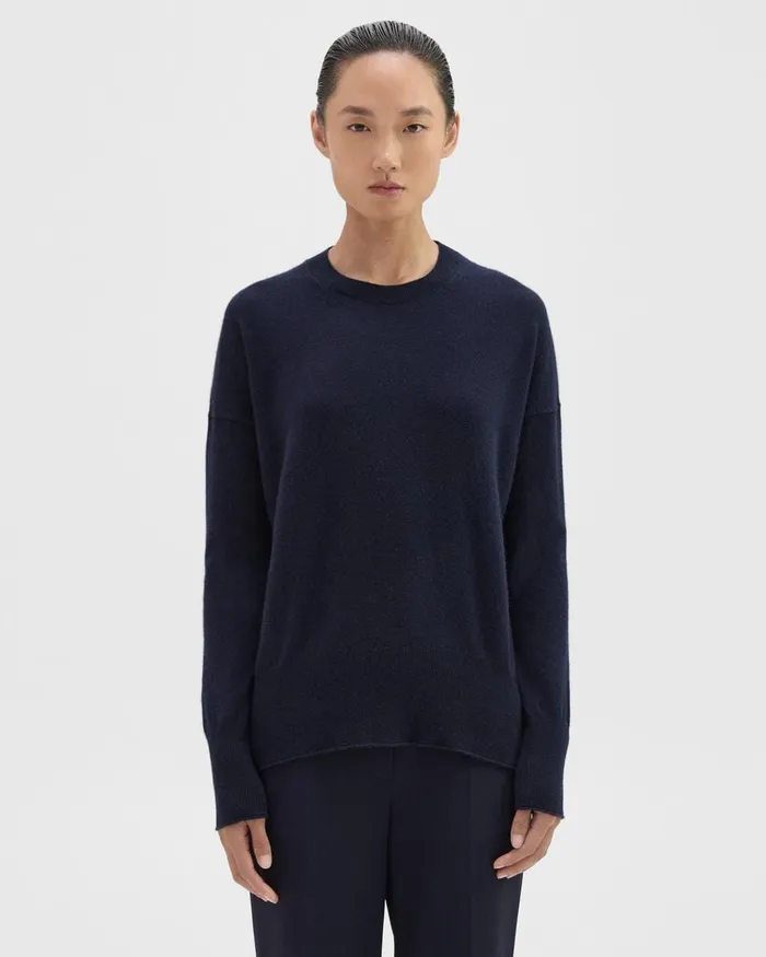 Women Theory Sweaters Cardigans Relaxed Sweater In Cashmere Deep Navy