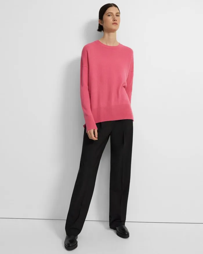 Women Theory Sweaters Cardigans Relaxed Sweater In Cashmere Pink Orchid
