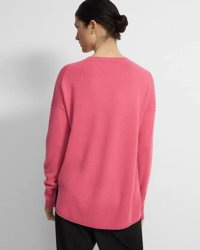 Women Theory Sweaters Cardigans Relaxed Sweater In Cashmere Pink Orchid