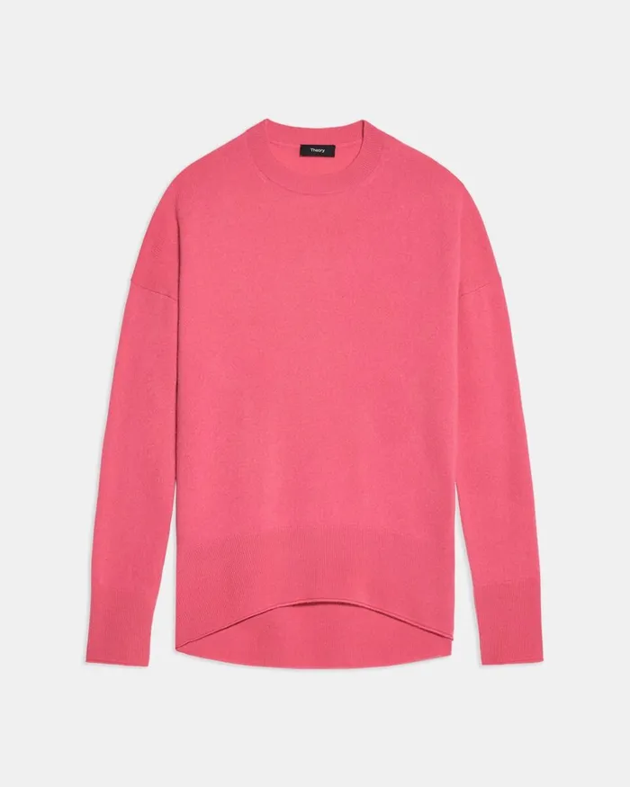 Women Theory Sweaters Cardigans Relaxed Sweater In Cashmere Pink Orchid