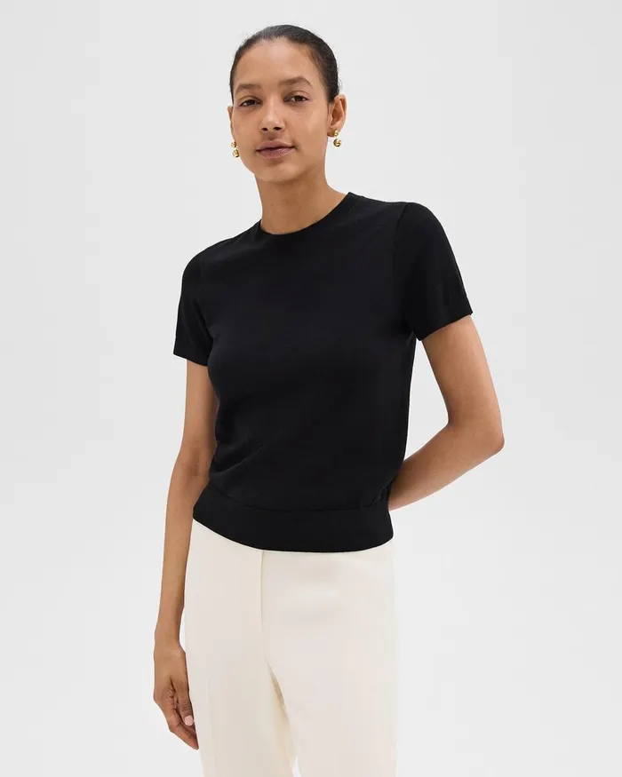 Women Theory TShirts Tank Tops Sweater Tee In Regal Wool Black