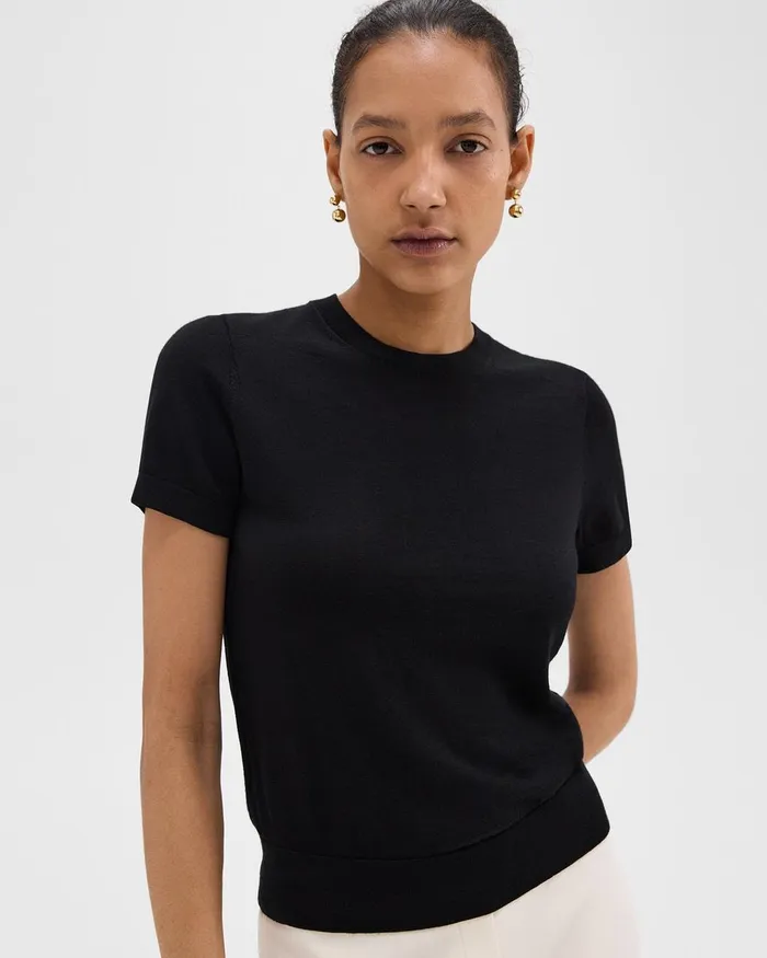 Women Theory TShirts Tank Tops Sweater Tee In Regal Wool Black