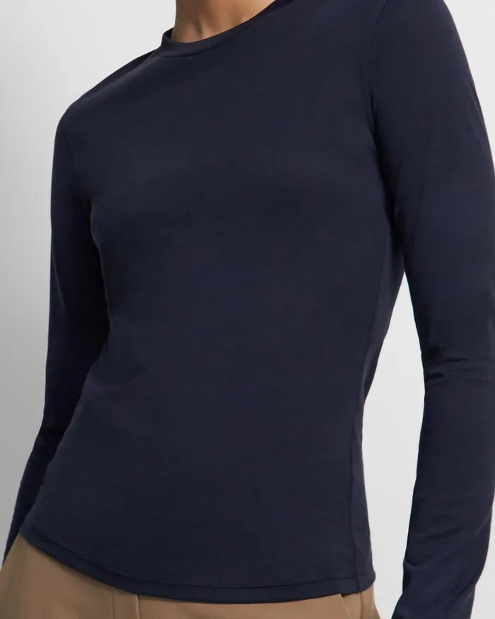 Women Theory TShirts Tank Tops Tiny LongSleeve Tee In Organic Cotton Marina