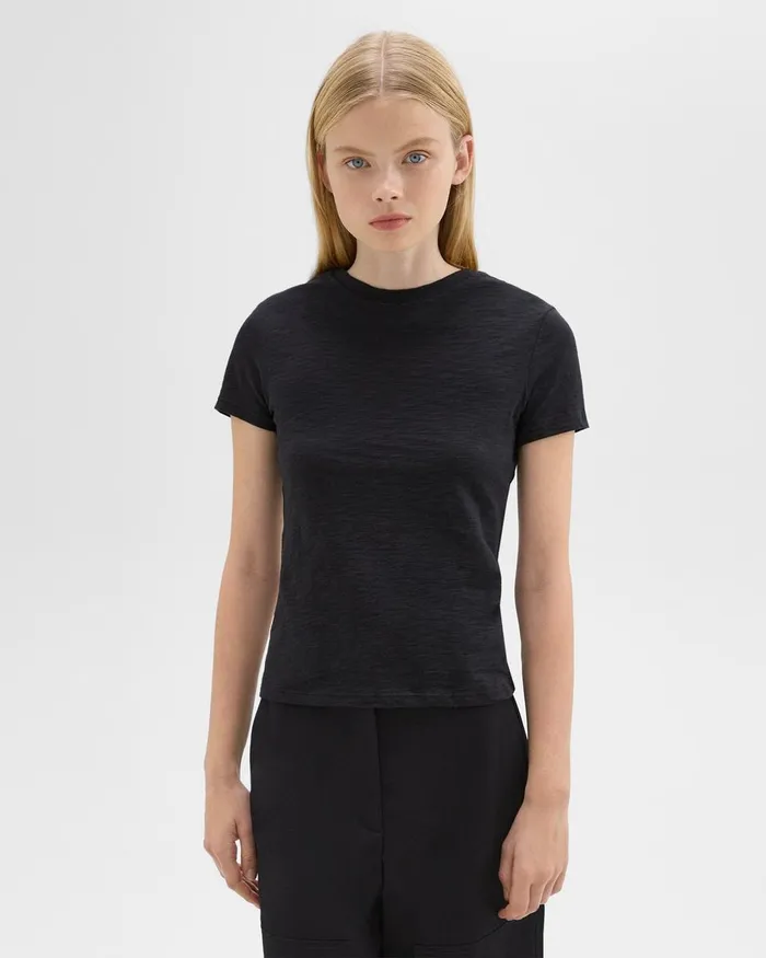 Women Theory TShirts Tank Tops Tiny Tee In Organic Slub Cotton Black