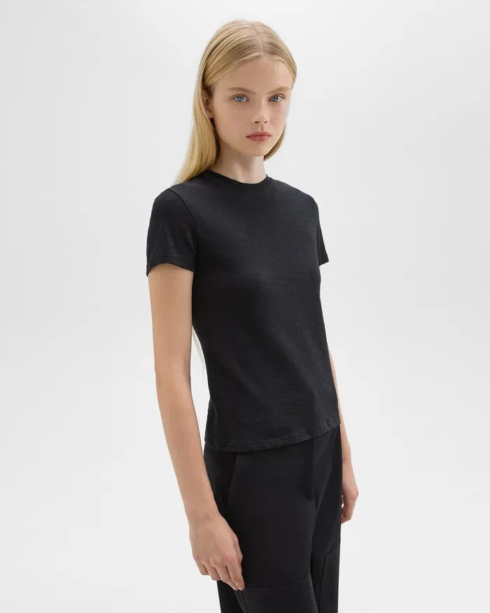 Women Theory TShirts Tank Tops Tiny Tee In Organic Slub Cotton Black