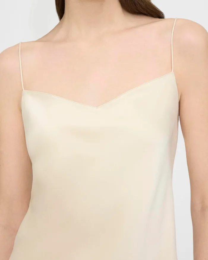 Women Theory Tops Draped Camisole In Satin Golden Wheat