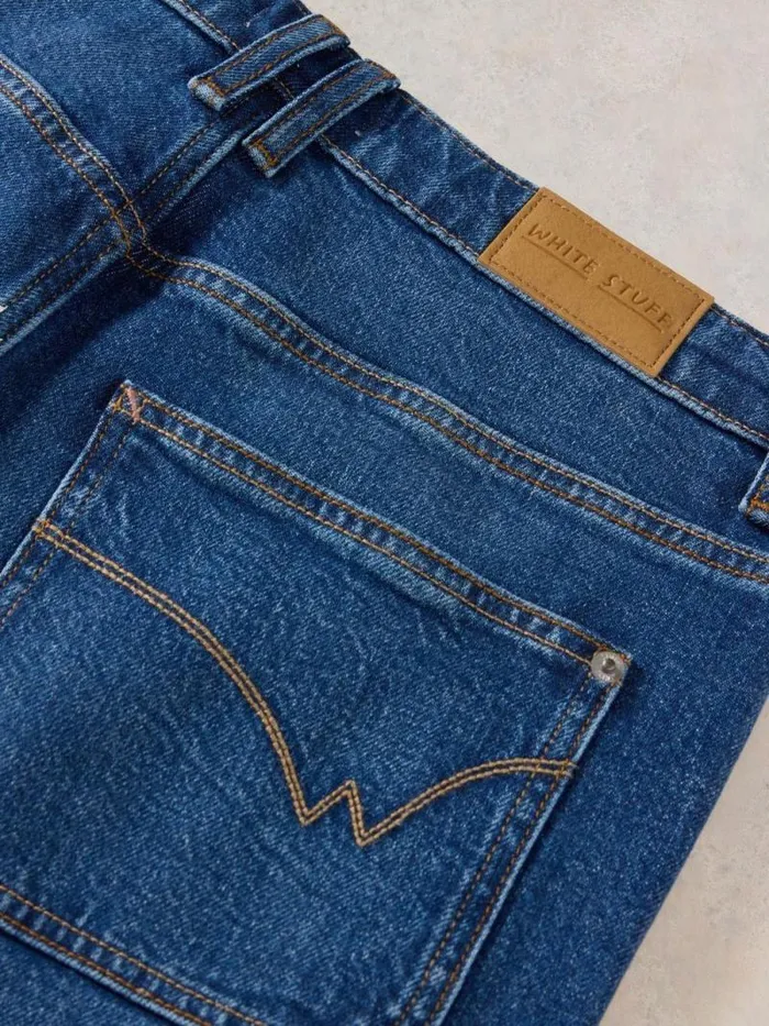 Women Tia Cropped Wide Leg Jean Dk Denim White Stuff Jeans