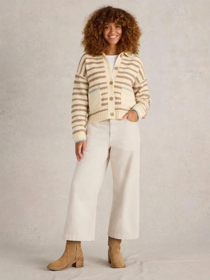 Women Tia Wide Leg Crop Jean Natural White White Stuff Trousers